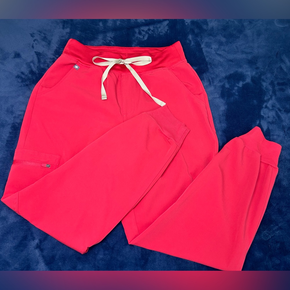 Zamora High Waisted Petite Joggers - Neon Red